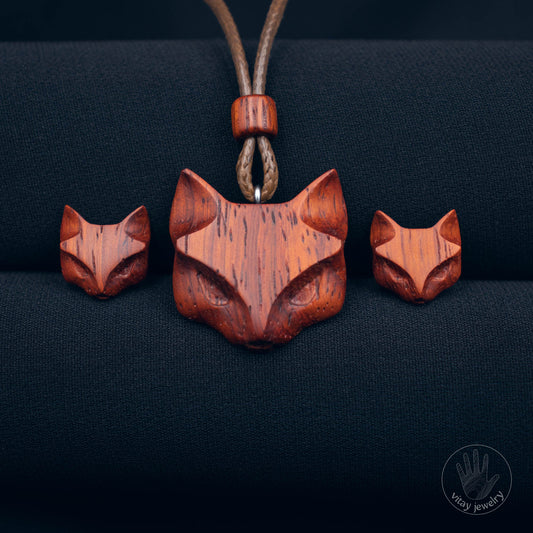 Padauk Cat Jewelry Set