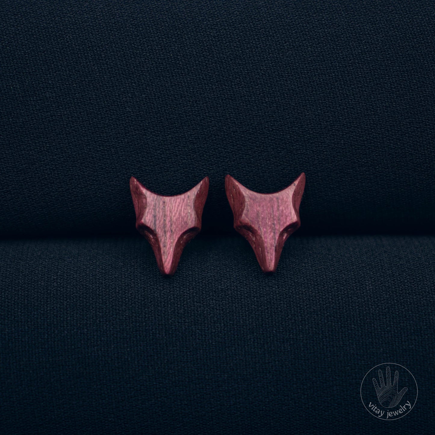 Fox Earrings Amaranth Wood