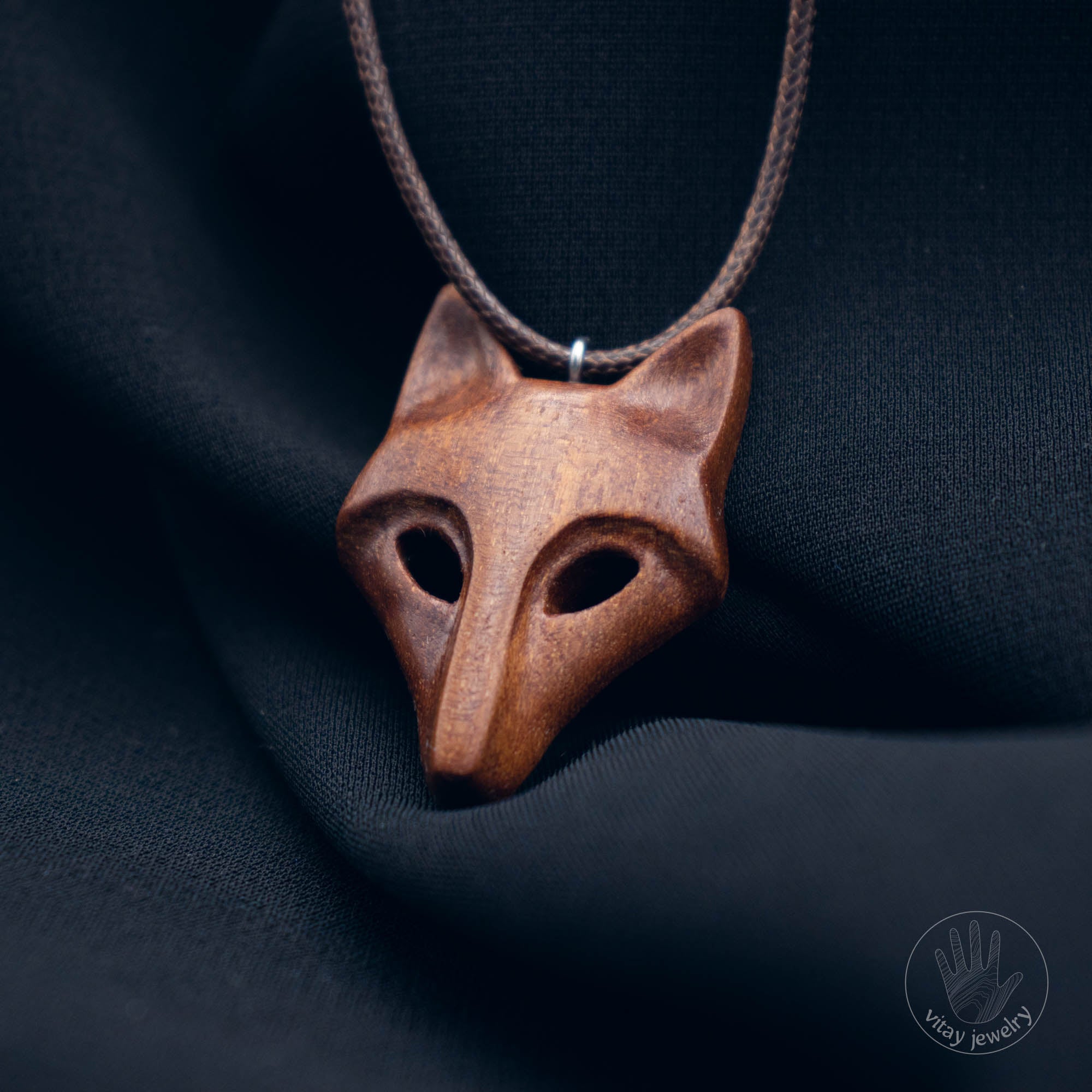 Wooden on sale fox necklace