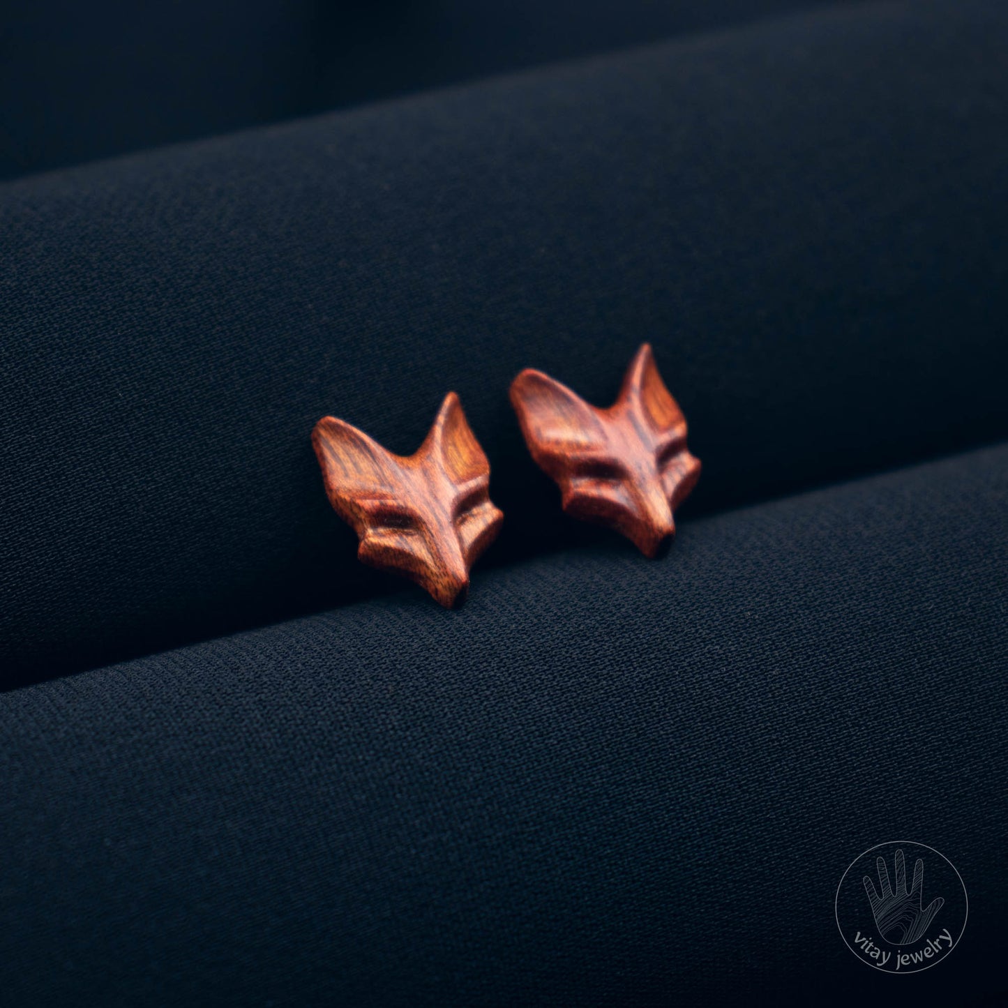 Fox Earrings Bloodwood