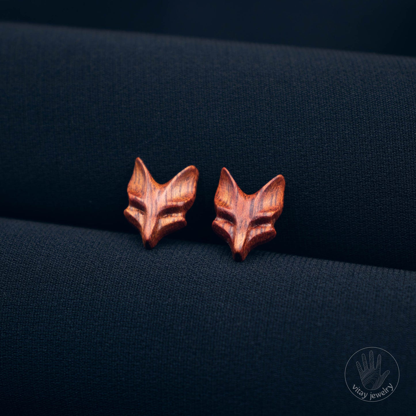 Fox Earrings Bloodwood