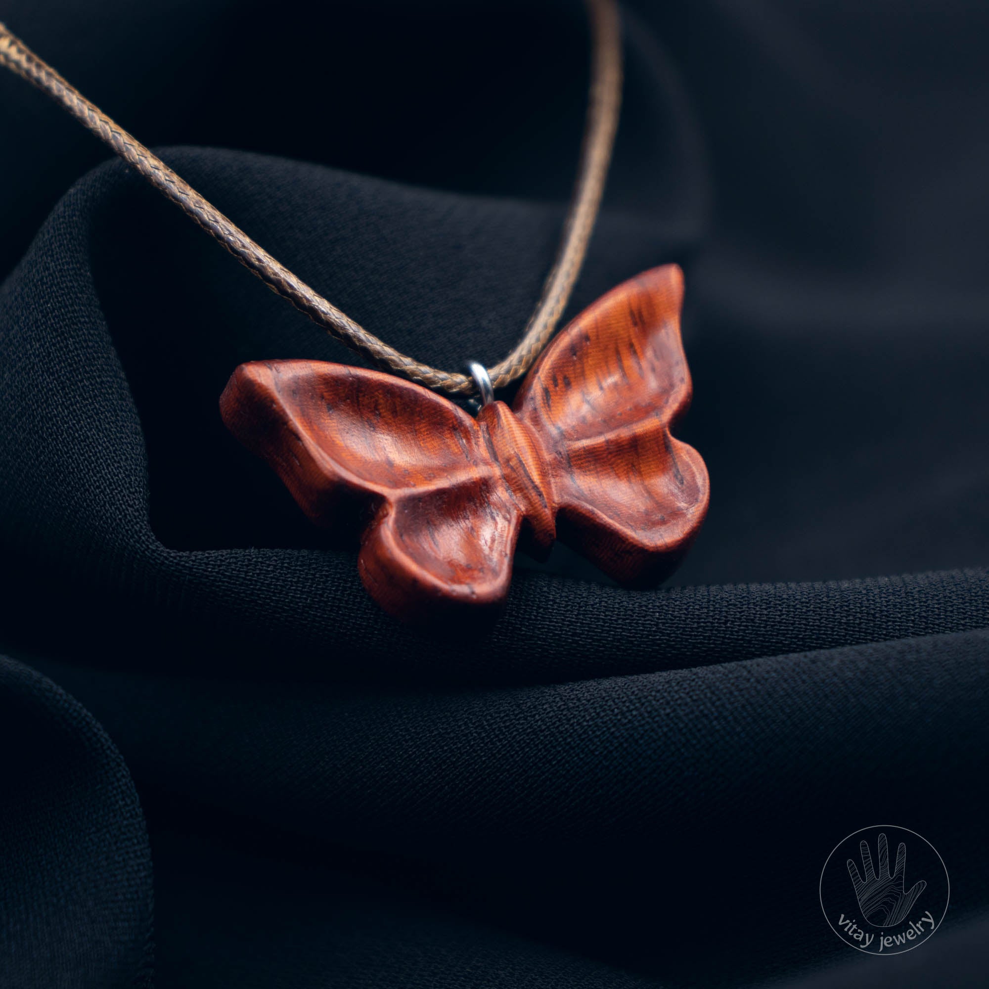 Wooden butterfly sale necklace